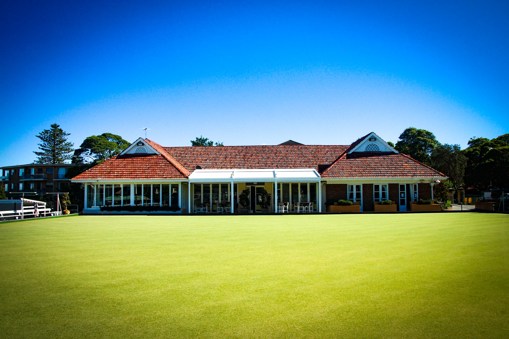 Front of club